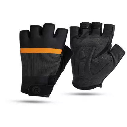 Rogelli HERO II cycling gloves, black and orange
