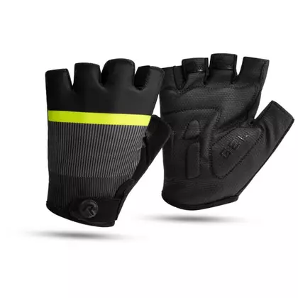 Rogelli HERO II cycling gloves, black-fluorine
