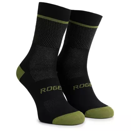 Rogelli HERO II cycling/sports socks, black and green
