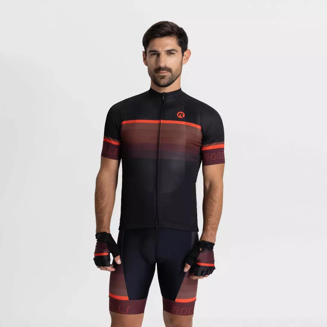 Rogelli HERO II men's cycling jersey, black and red