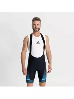 Rogelli HERO II mens cycling bib shorts, black and blue