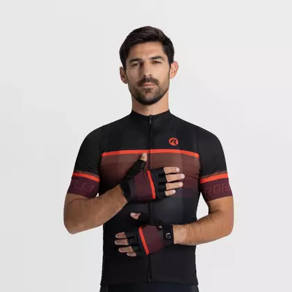 Rogelli HERO II cycling gloves, black and maroon