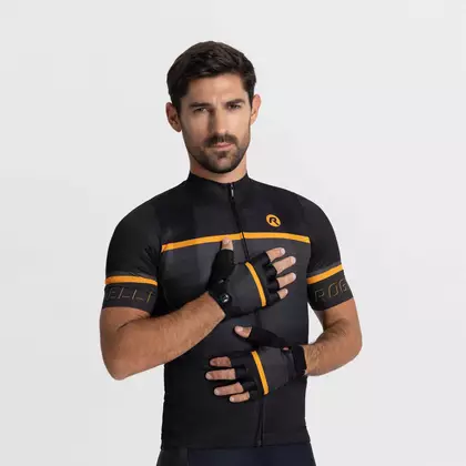 Rogelli HERO II cycling gloves, black and orange