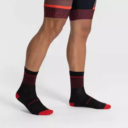 Rogelli HERO II cycling/sports socks, black and red