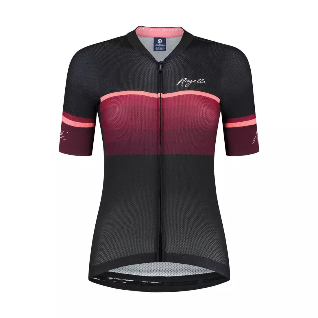Rogelli IMPRESS II women's cycling jersey, black-wine-coral