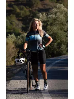 Rogelli IMPRESS II women's cycling jersey, turquoise-yellow-gray