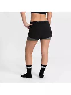Rogelli KYA women's 2in1 running shorts, black and gray