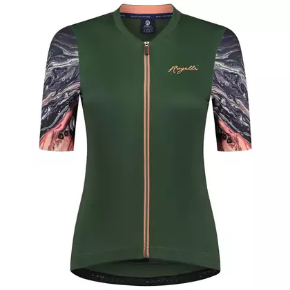 Rogelli LIQUID women's cycling jersey, green-coral