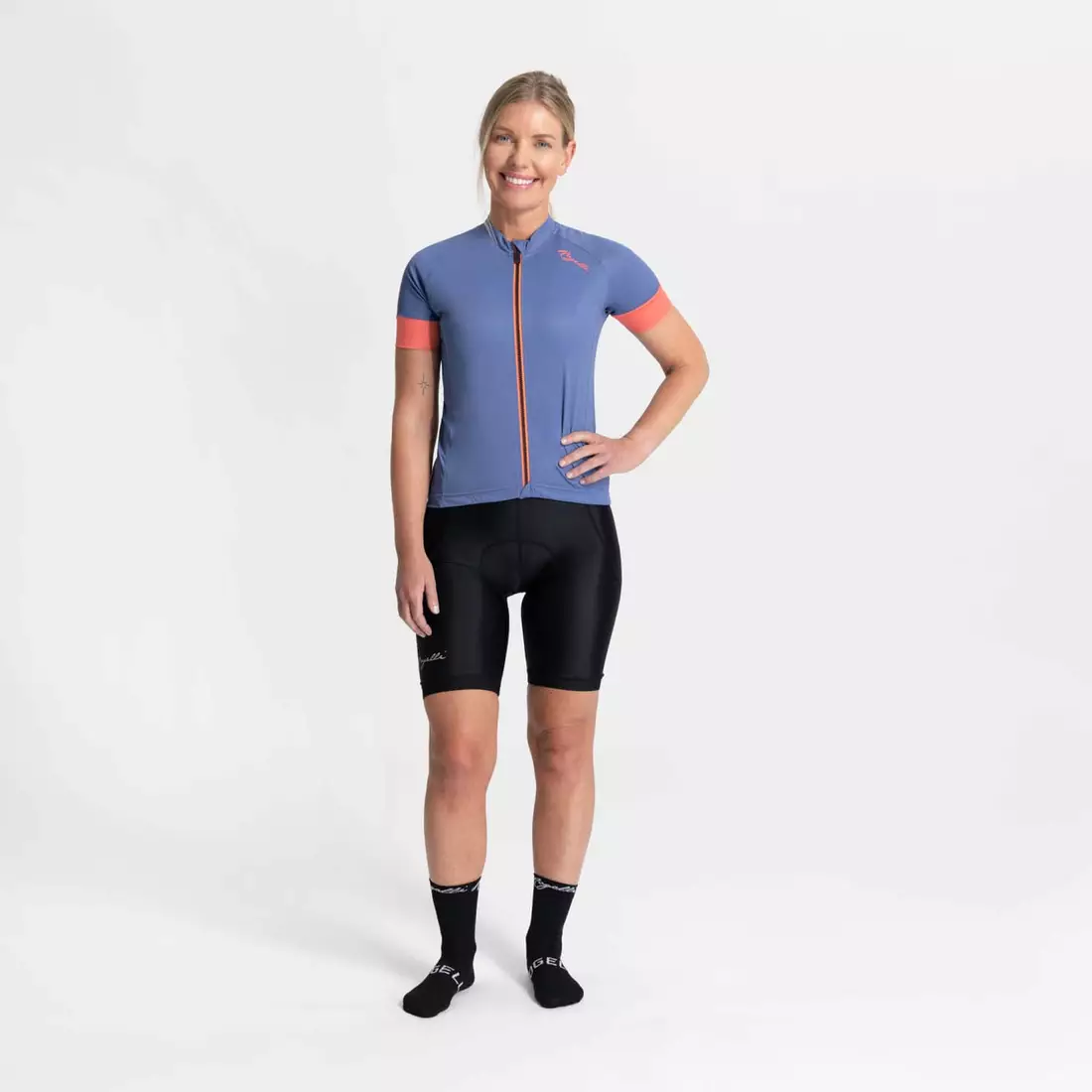 Rogelli MODESTA women's cycling jersey, blue-coral