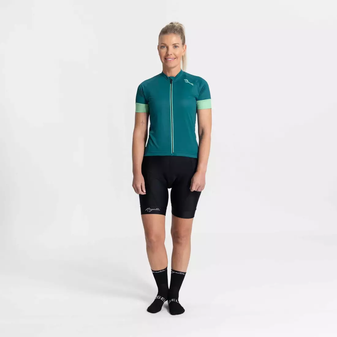 Rogelli MODESTA women's cycling jersey, green-turquoise