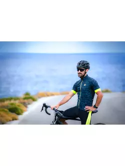 Rogelli RUBIK men's cycling jersey, blue-fluorine