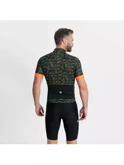 Rogelli RUBIK men's cycling jersey, khaki-orange