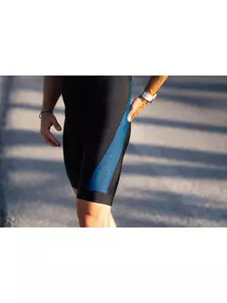 Rogelli TYRO II mens cycling bib shorts, black and blue