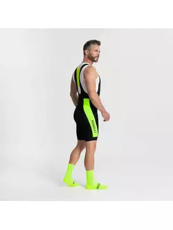 Rogelli TYRO II mens cycling bib shorts, black and fluo yellow