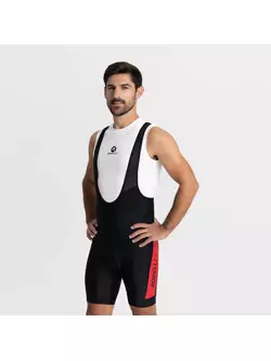 Rogelli TYRO II mens cycling bib shorts, black and red