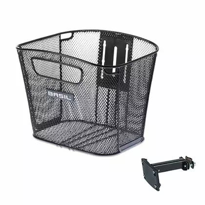 BASIL BOLD bicycle handlebar basket + handle, black