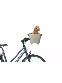 BASIL BUDDY KF bicycle front basket for a dog with a pillow, brown