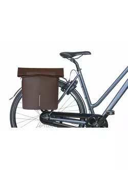 BASIL CITY SHOPPER VEGAN LEATHER bicycle rear pannier 14 L, brown