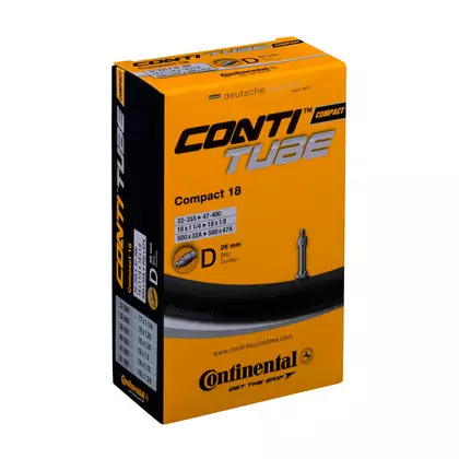 CONTINENTAL COMPACT AUTO 18/1,25 bicycle tube with Dunlop 26 mm valve