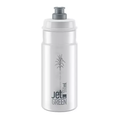ELITE JET GREEN bicycle water bottle 550 ml, clear