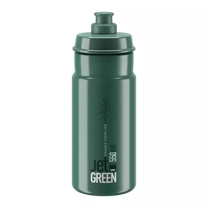 ELITE JET GREEN bicycle water bottle 550 ml, dark green