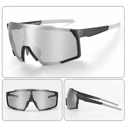 RockBros SP22BK bicycle / sports goggles with polarized, black and gray