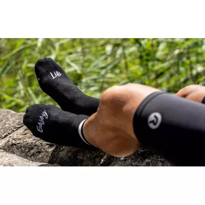 Rogelli CASUAL STRIPE cycling socks black