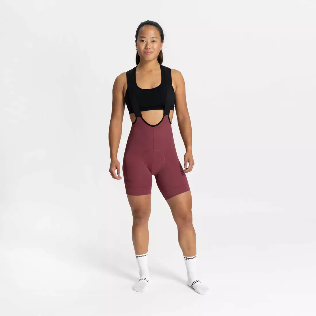 Rogelli women's cycling shorts with suspenders ULTRACING II burgundy