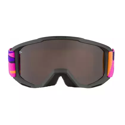 ALPINA ski/snowboard goggles, children's JUNIOR PINEY BLACK-PINK MATT glass ORANGE S2