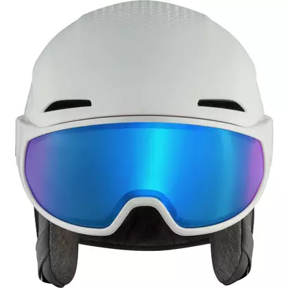 ALPINA ski helmet with glass, contrast enhancement ALTO Q-LITE WHITE MATT (blue revo) S2