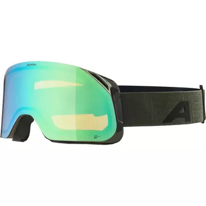 ALPINA ski/snowboard goggles, contrast enhancement BLACKCOMB Q-LITE MOON-GRAY MATT glass Q-LITE BLUE S2