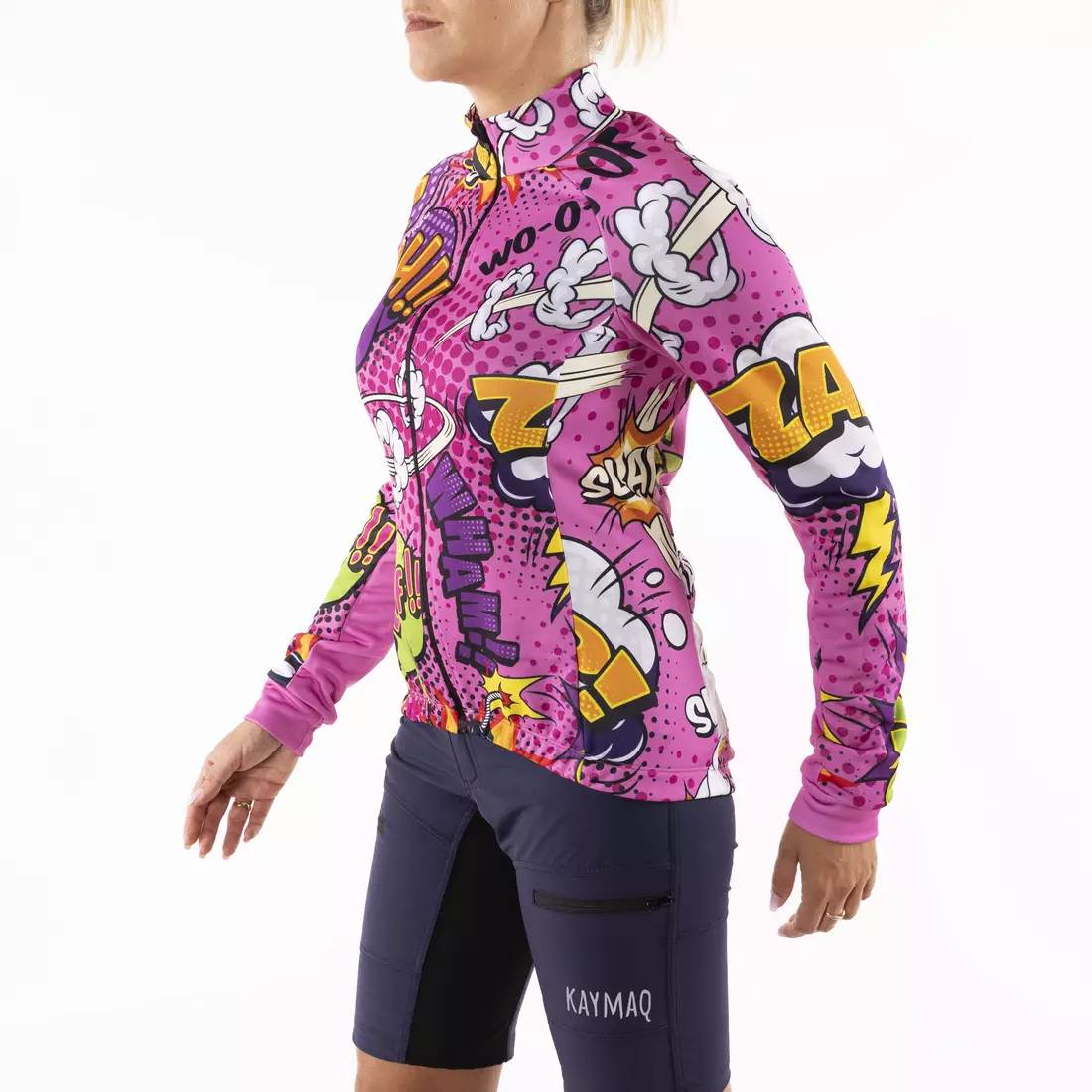 KAYMAQ W27 women's cycling jersey ELTHWBAS-1, pink