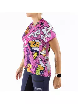 KAYMAQ W27 women's loose short-sleeved MTB cycling jersey, pink