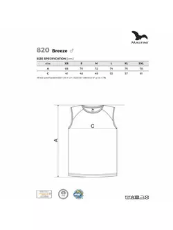 MALFINI BREEZE Men's Sport Tank Top, Sleeveless, 100% Polyester, White 8200012