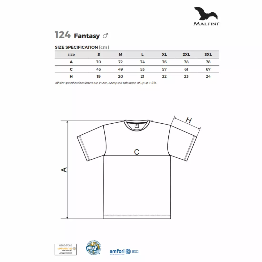 MALFINI FANTASY - Men's Sports T-Shirt 100% Polyester, Neon Orange 1249113-124