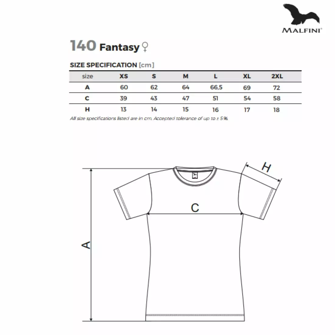 MALFINI FANTASY - Women's Sports T-Shirt 100% Polyester, Navy Blue 1400512-140