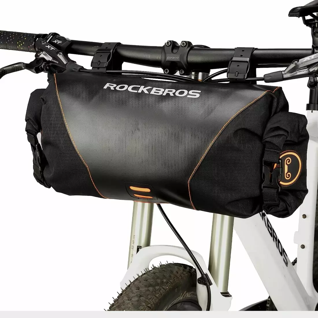 Rockbros Bikepacking Handlebar Bag, Roll-up Bicycle Tube Bag, Black  30990009001