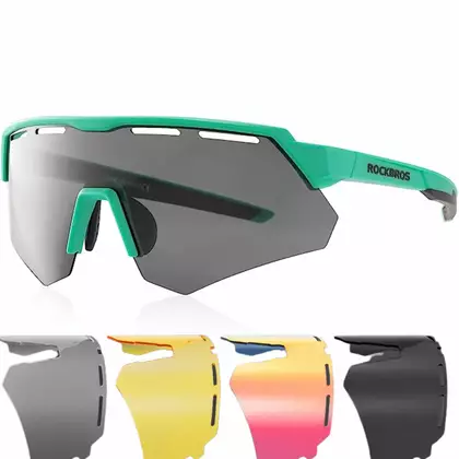 Rockbros Sports Glasses with Polarization, 4 Interchangeable Lenses, Correction, Mint 14210006003
