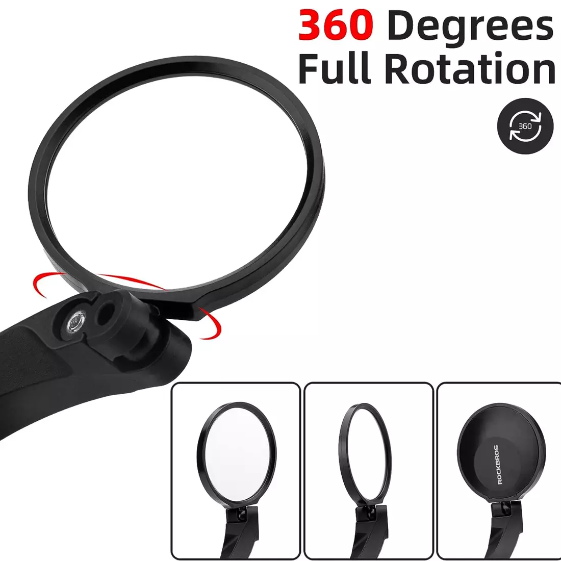 Rockbros bicycle mirror with a handlebar clamp, right, black 26210001004