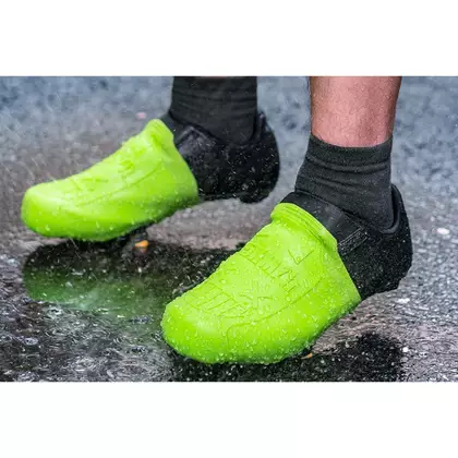 Rockbros silicone, waterproof protectors for the front of the bicycle shoe, green 22220001002