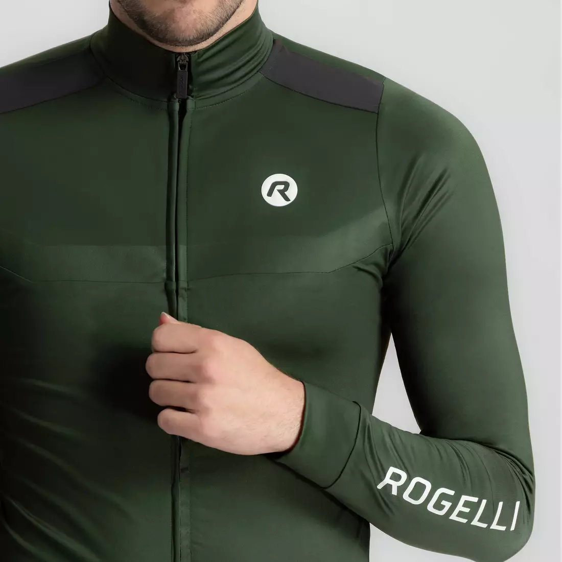 Rogelli MONO cycling sweatshirt green