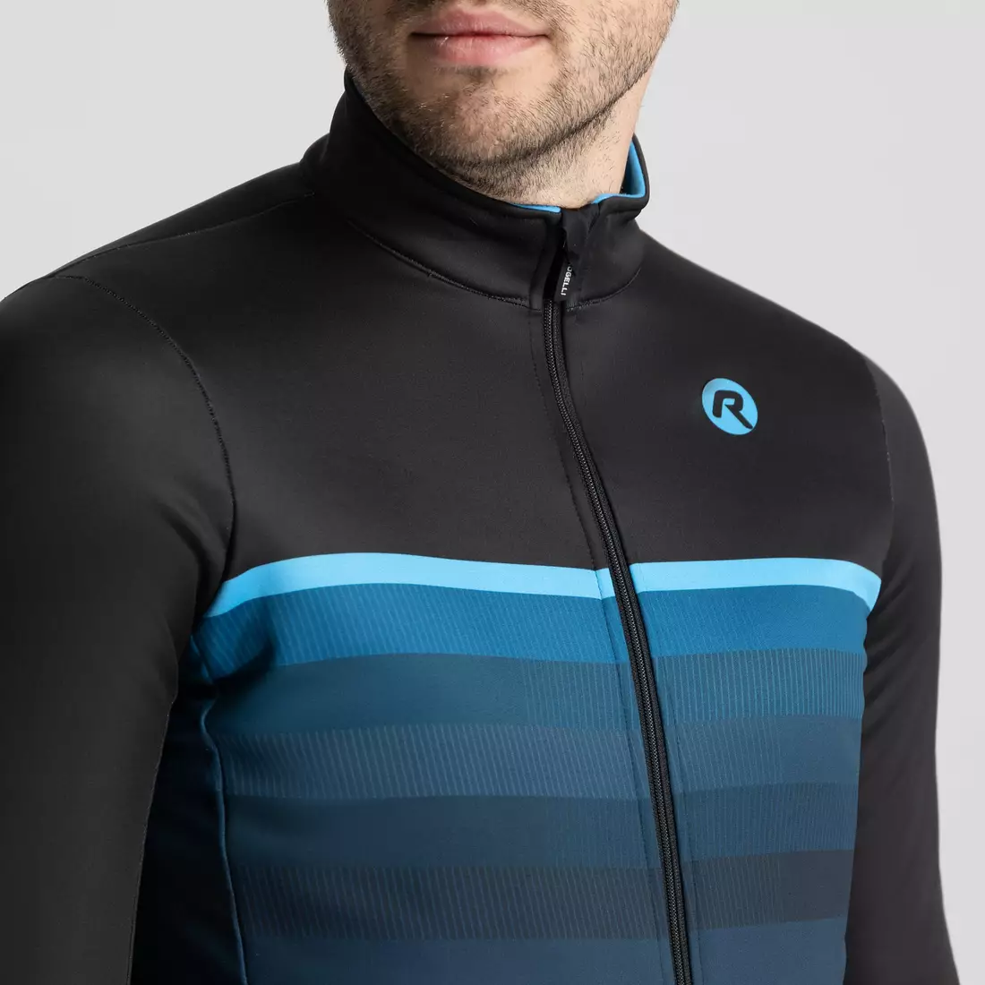 Rogelli winter cycling jacket HERO II, black and blue