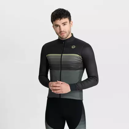 Rogelli winter cycling jacket HERO II, black and green