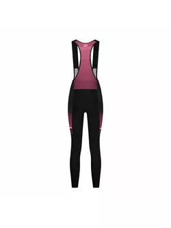 Rogelli women's insulated cycling trousers with suspenders IMPRESS II, burgundy