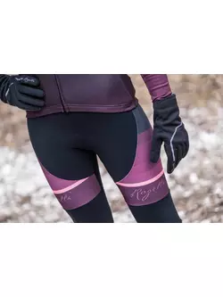 Rogelli women's insulated cycling trousers with suspenders IMPRESS II, burgundy