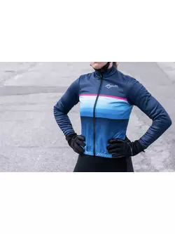 Rogelli women's winter cycling jacket made of membrane IMPRESS II, blue and pink