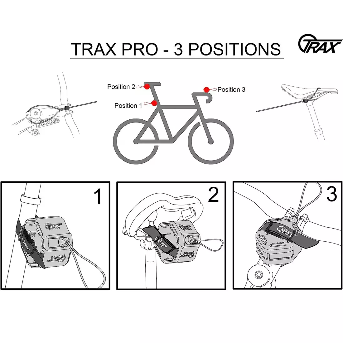 TRAX PRO Bicycle tow rope, retractable tow rope 2m T0002