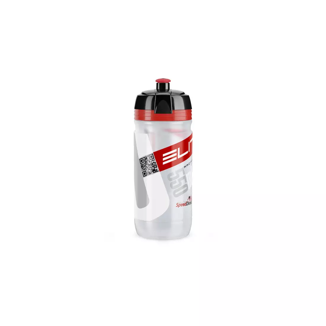 Elite bicycle bottle Corsa Transparent-Red Logo 550ml EL00914166 SS19