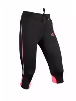 ROGELLI SUEZ women's running shorts 840.742, 3/4 leg, black and pink