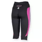 ROGELLI TONIA women's running shorts, 3/4 leg, black and pink